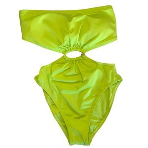 Michael kors one piece bandeau lime green swimsuit size 8 NWT
